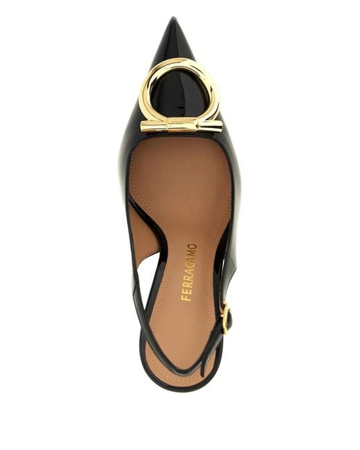 Ferragamo Black Slingback "Sara"