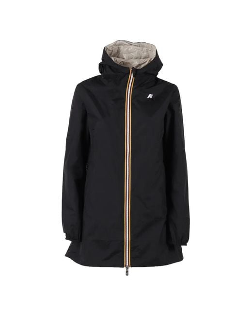K-Way Black Hooded Zip Jacket
