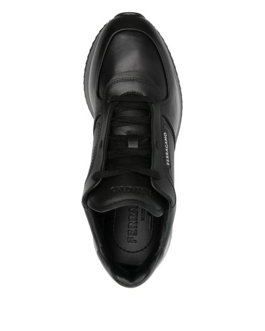 Ferragamo Black Leather Sneakers for men