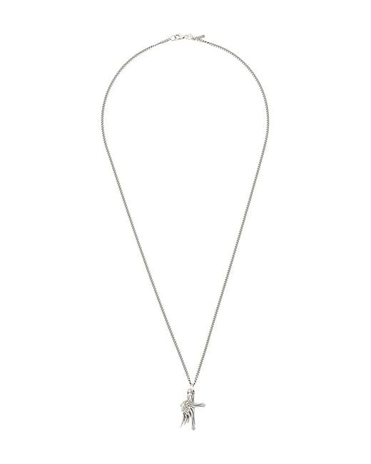Emanuele Bicocchi Metallic Wing And Cross Pendant Necklace