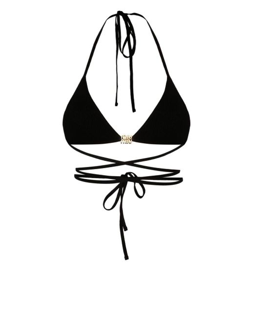 Miu Miu Black Bralet mit Logo-Schild