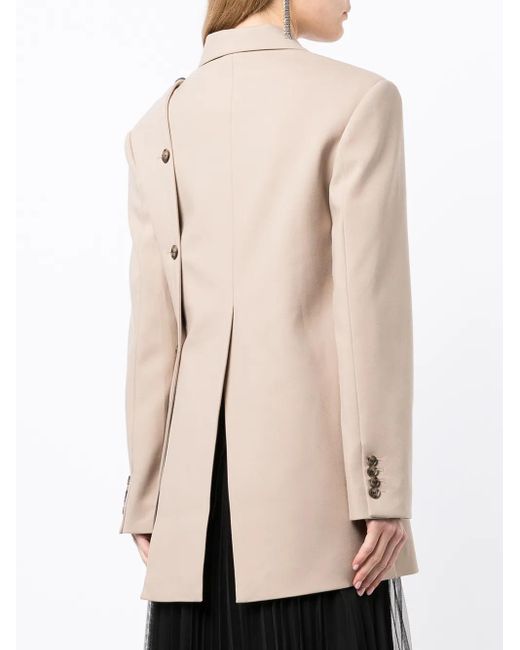 ROKH Natural Asymmetrical Button Blazer