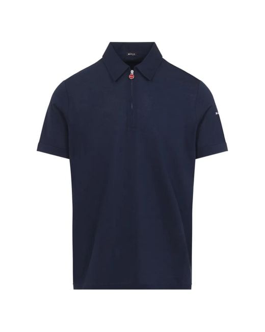 Kiton Blue Zip Polo Shirt for men