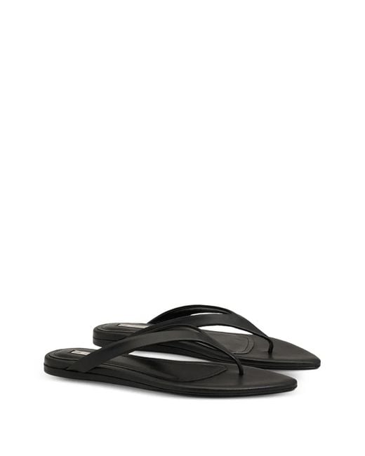 AMI Black Pointed-Toe Flat Sandals