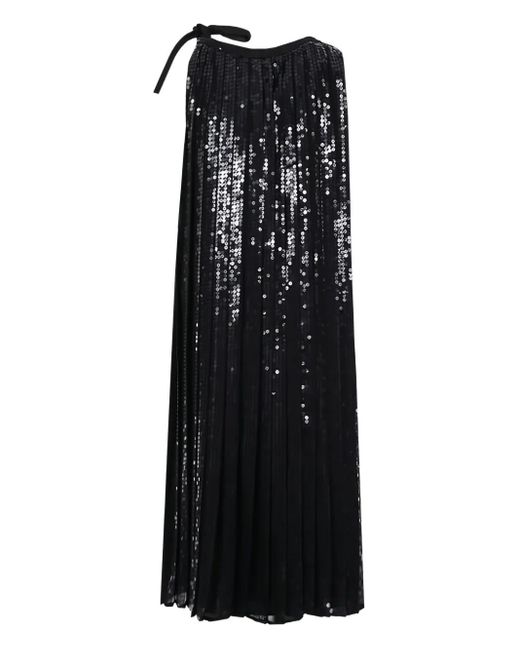 Prada Black Sequin-Embellished Pleated Dress
