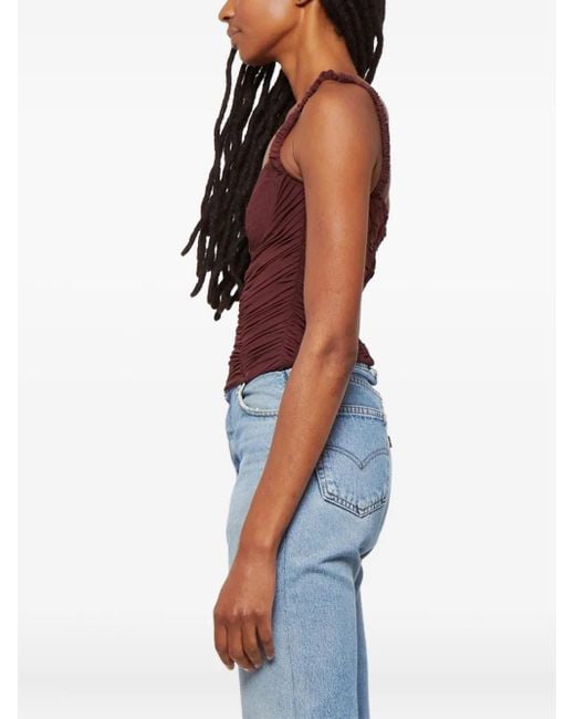 Dion Lee Purple Smocked Corset Top