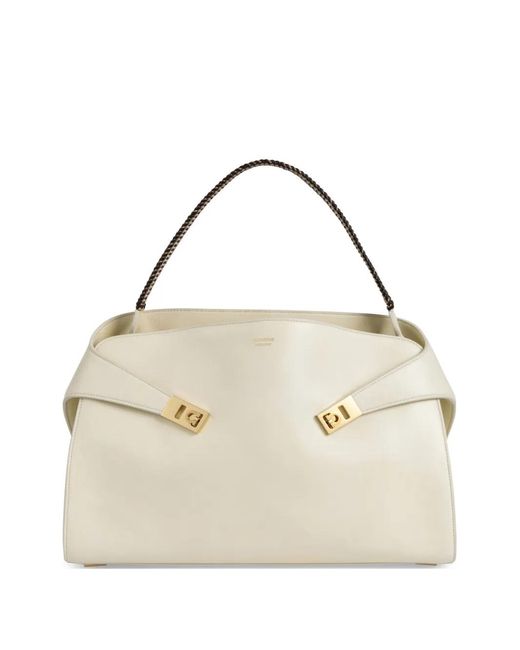 Ferragamo Natural Hug Soft Bicolor Shoulder Bag (L)
