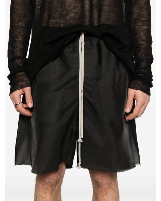 Rick Owens Semi-transparente Shorts aus Seidengemisch in Black für Herren