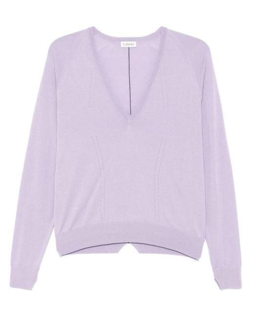 Lanvin Purple Fine Knit Sweater