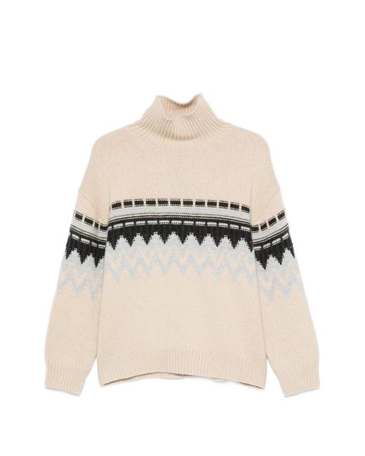 Allude Natural High-Neck Cashmere Sweater