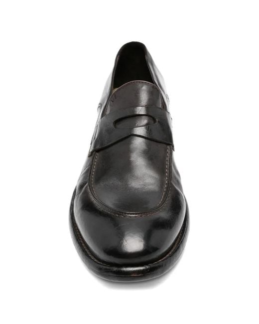Eleventy Black Penny-Slot Leather Loafers for men