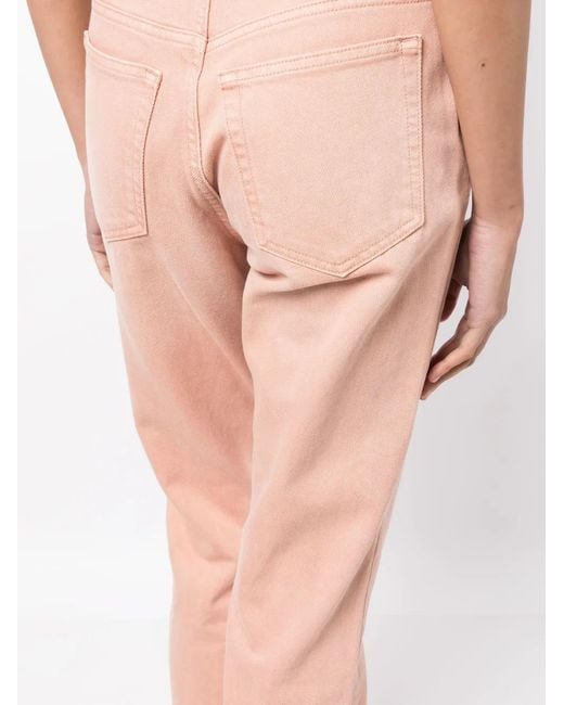 Ulla Johnson Pink Mid-Rise Straight-Leg Jeans