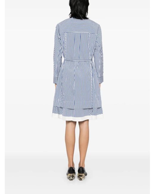3.1 Phillip Lim Blue Striped Cascade-Sleeves Shirt