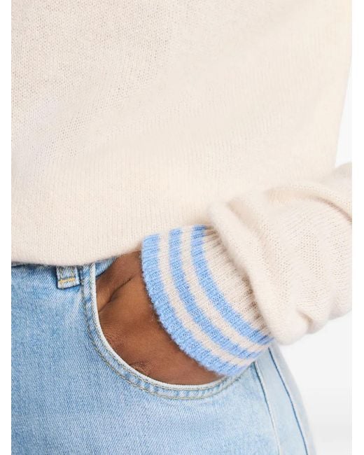 Pull À Bords Rayés Fay en coloris White