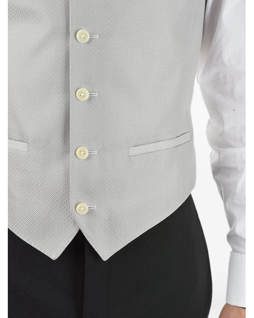 Corneliani Gray Micro-Pattern Martingale Waistcoat for men