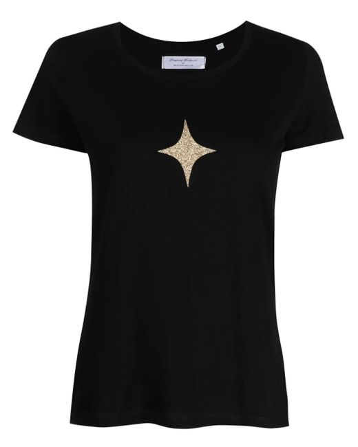Madison Maison Black Star-Print Cotton-Jerseyt-Shirt