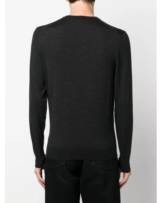 Drumohr Black V-Neck Knitted Jumper for men