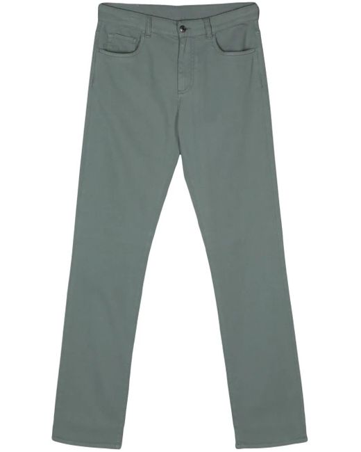 Canali Blue Logo-Patch Trousers for men