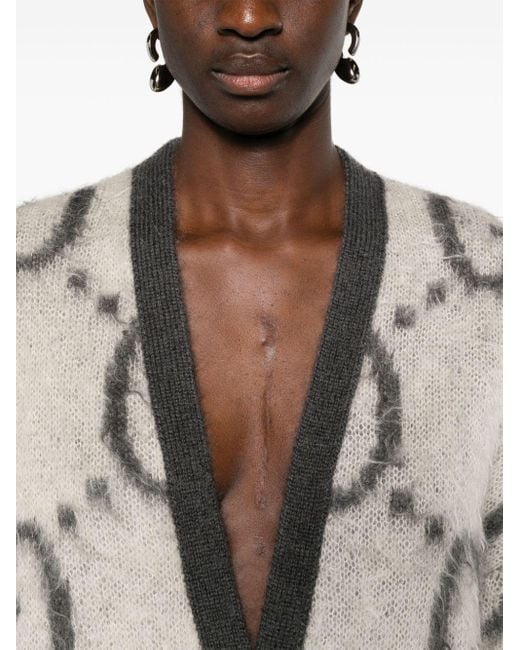 Gucci Omkeerbaar Mohair Vest Met GG-jacquard in het Natural