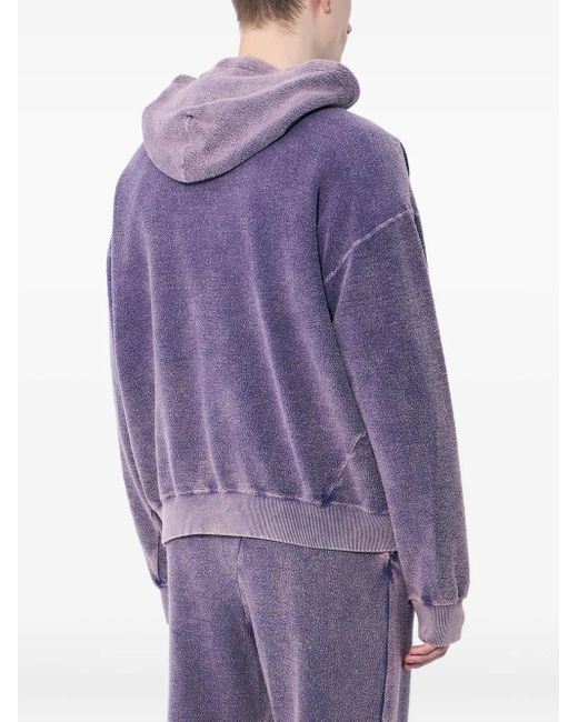 Nomarythm Textile Purple Hand-Dyed Twisted Cotton Sweatshirt for men