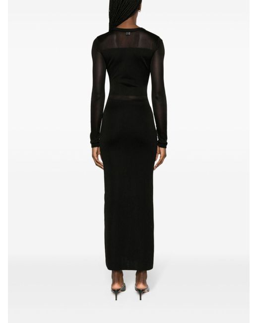 Totême  Black Semi-sheer Fine-knit Dress