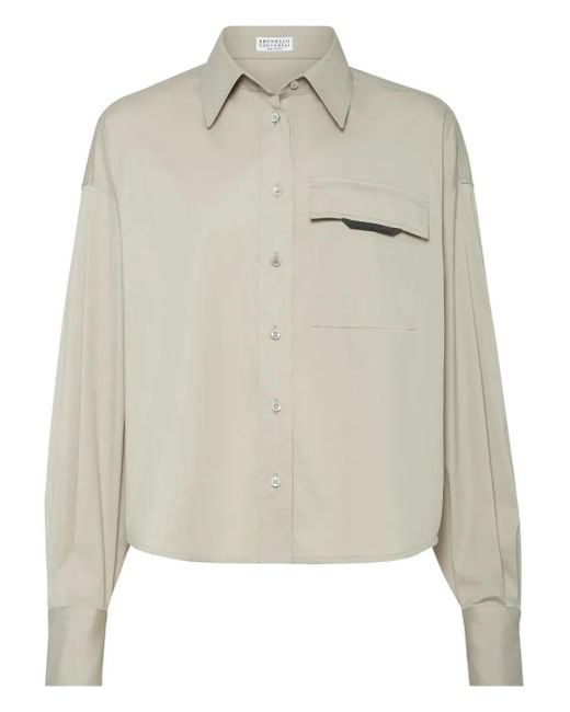 Brunello Cucinelli ポプリン シャツ Natural