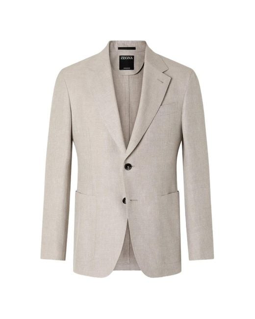 Zegna Gray Crossover Blazer for men
