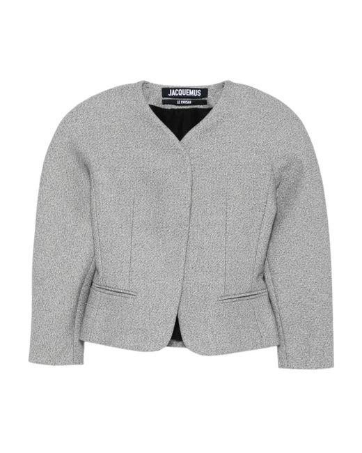 Jacquemus Gray Textured-Fabric Fitted Jacket