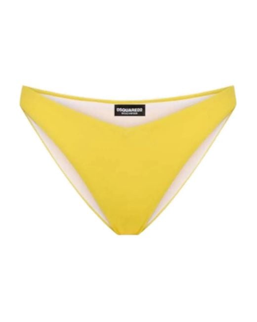 DSquared² Yellow Bas De Bikini À Logo Imprimé