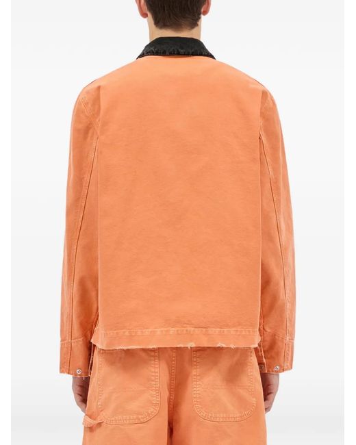 MSGM Orange Collar Denim Jacket for men