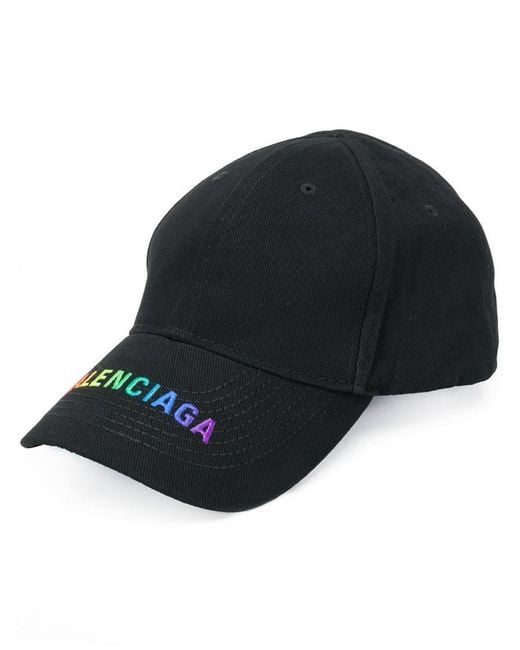 Balenciaga Cotton Rainbow Cap in Black for Men | Lyst