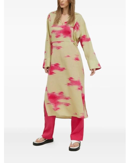 Vestido Emy con estampado abstracto Samsøe & Samsøe de color White