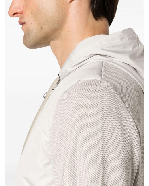 Herno White Piqué-knit Hooded Bomber Jacket for men