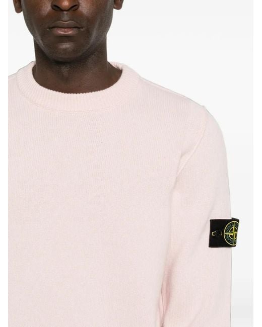 Stone Island Pink Logo-Patch Sweater for men