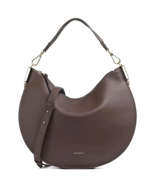 Coccinelle Sunup レザーショルダーバッグ L Brown
