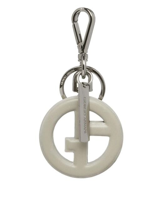 Giorgio Armani Schlüsselanhänger mit Logo-Schild in Metallic für Herren