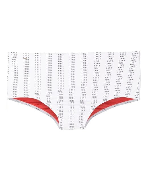 Amir Slama White Abstract-Print Swim Trunks for men