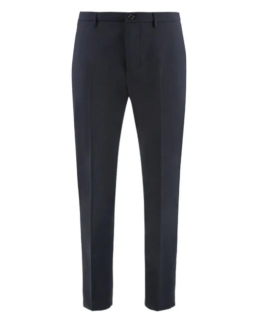 Department 5 Blue Logo-Patch Trousers for men
