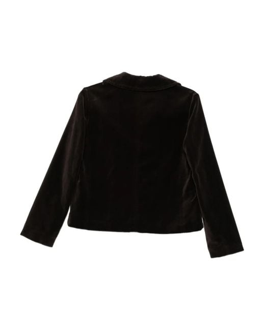 Aspesi Black Velvet Double-Breasted Jacket
