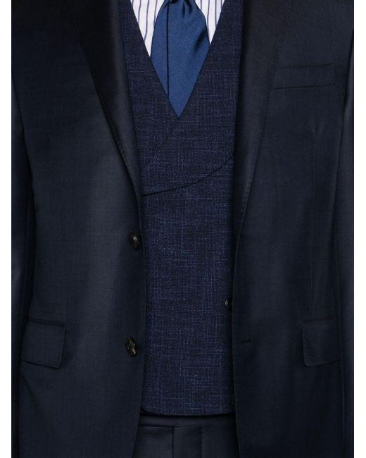 Tagliatore Blue Shawl-lapels Double-breasted Waistcoat for men