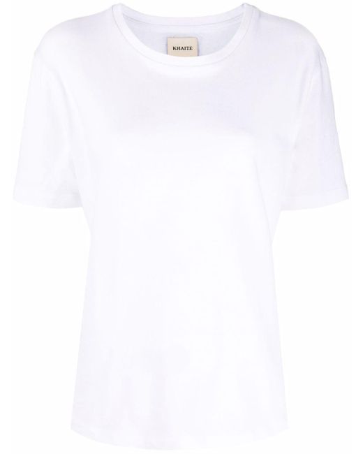 Khaite Cotton Logo-appliqué T-shirt in White - Lyst