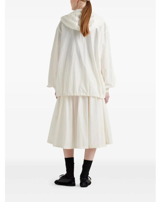 Prada White Cotton-Blend Belted Jacket