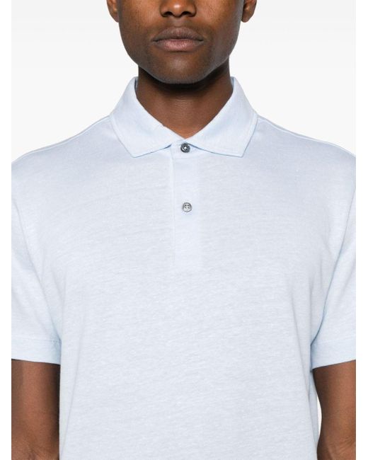 Boss White Mélange-effect Polo Shirt for men