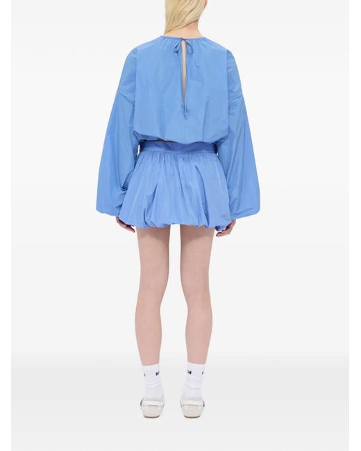 MSGM Blue Blouse À Col Rond