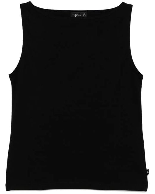 Agnes B. Black Leopard Tank Top