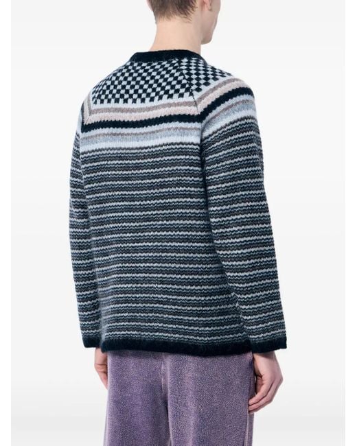 Nomarythm Textile Blue Crew-Neck Sweater for men