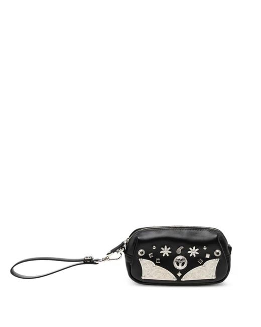 Toga Black Stud-Embellished Leather Wallet