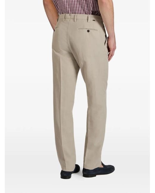Incotex White Chinolino Pleated Trousers for men