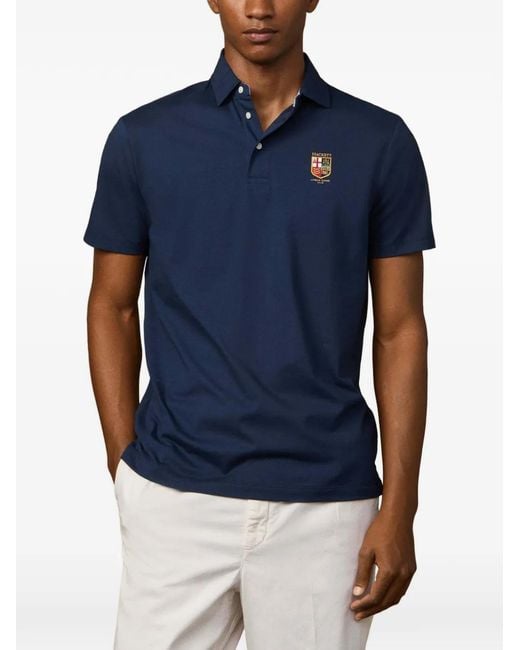 Hackett Blue Polo À Logo Brodé for men
