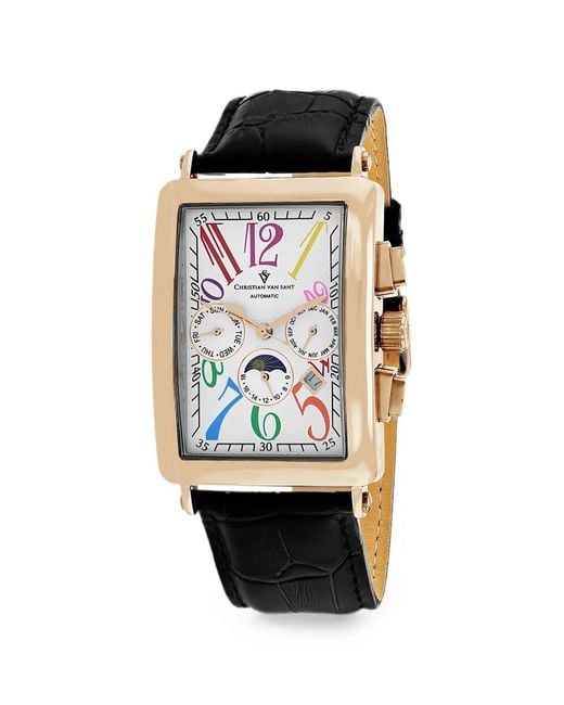 Reloj Prodigy Rectangular De Mm Christian Van Sant de hombre de color White